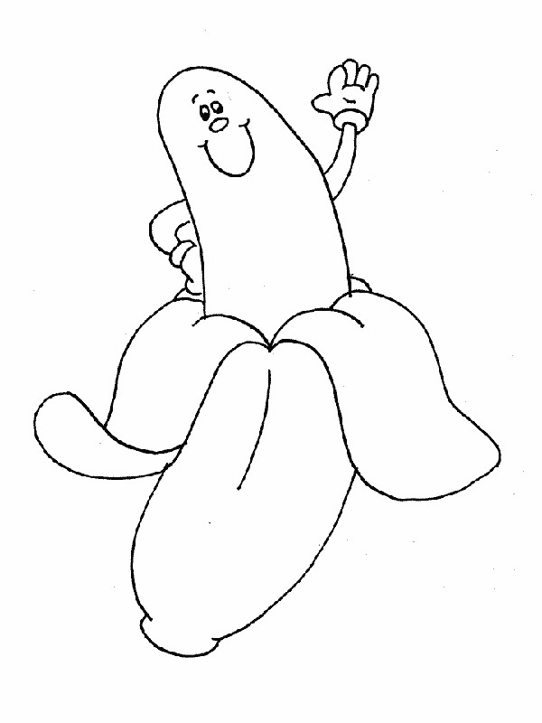 ausmalbild Eine freundliche Banane
