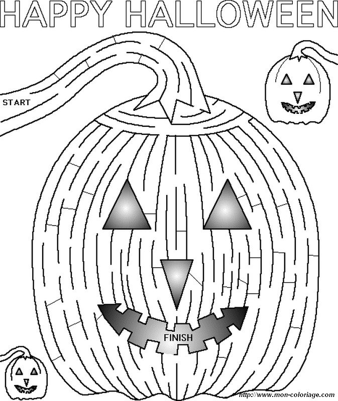 ausmalbild Labyrinth Halloweenspiel