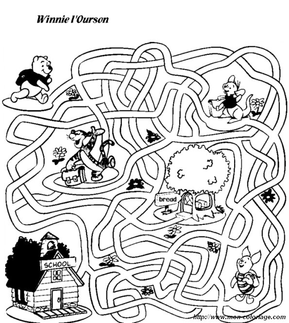 ausmalbild winnie labyrinth