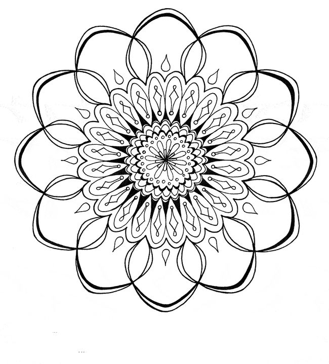 ausmalbild Ein Mandala als eine grosse Blume
