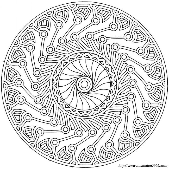 ausmalbild Eine einfache und Spass Mandala