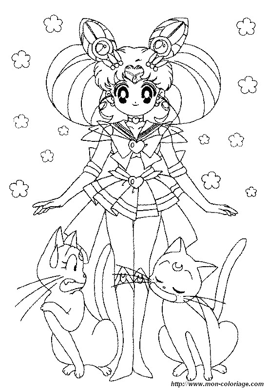 ausmalbild sailor moon katzen