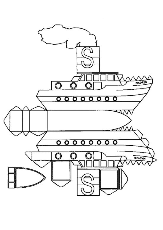 ausmalbild Ein Dampfboot