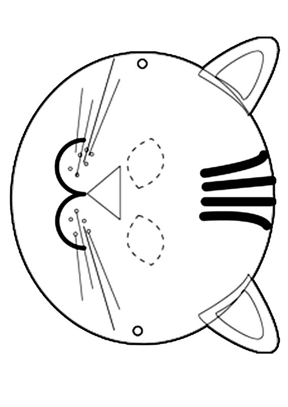 ausmalbild Katzenmaske Ausschneiden