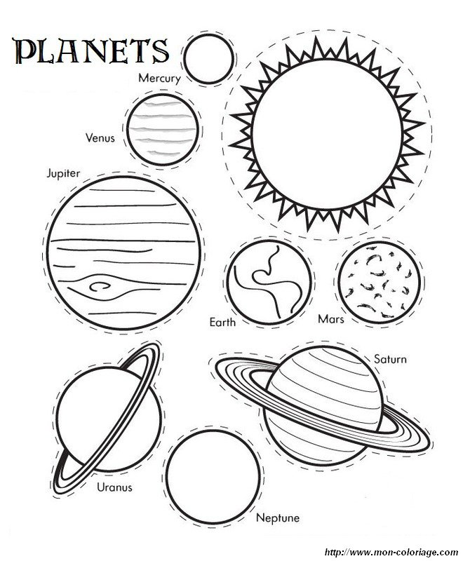 ausmalbild planeten des sonnensystems