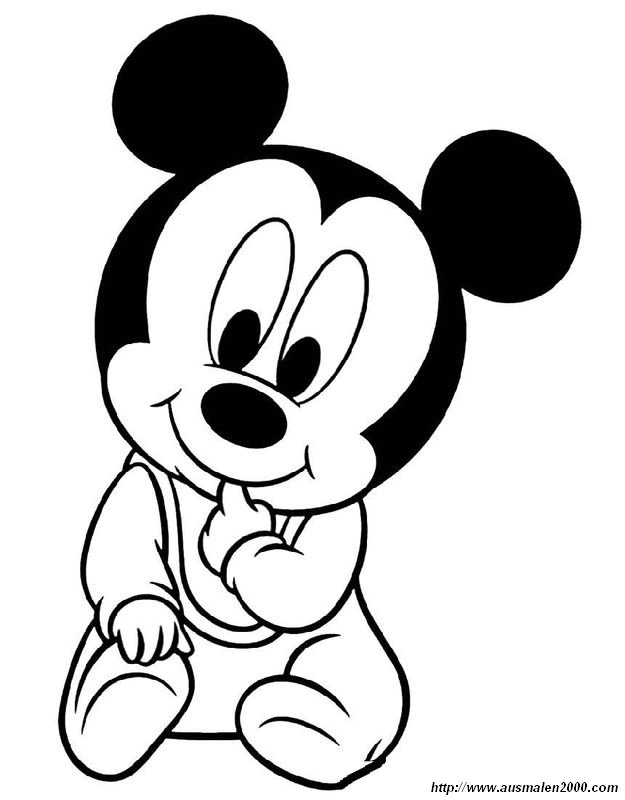 ausmalbild Klein Micky Maus