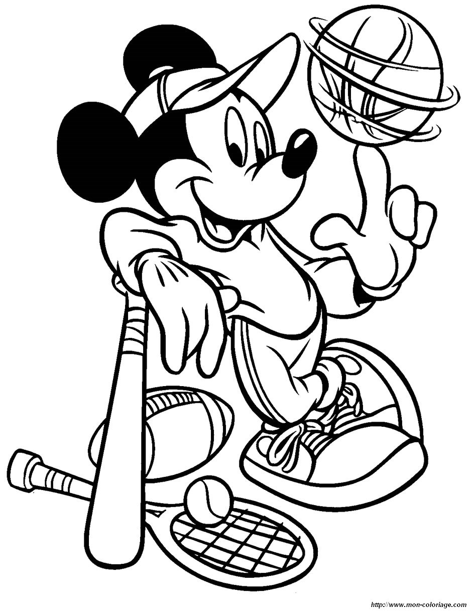 ausmalbild micky baseball