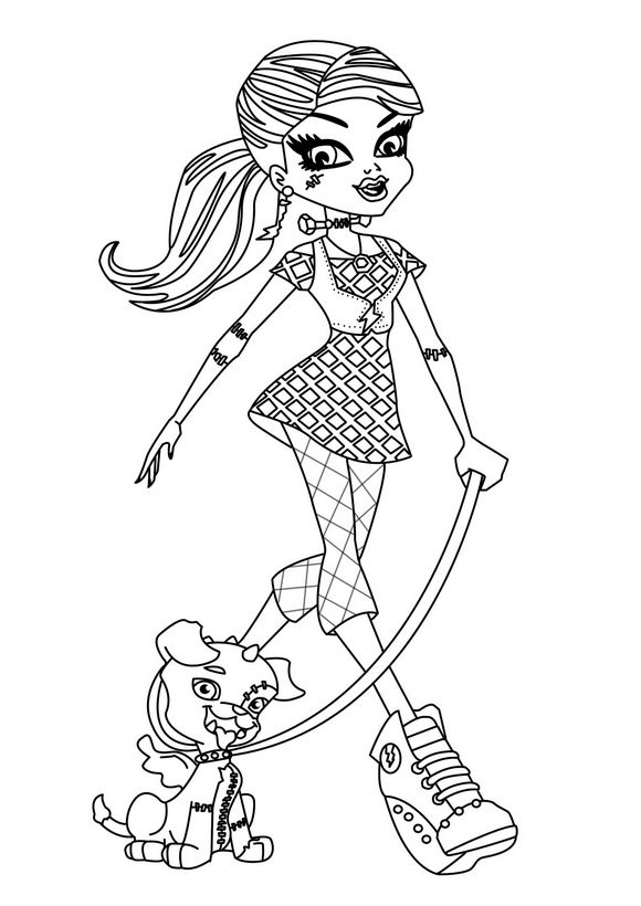 ausmalbild Kleiner Hund Monster High