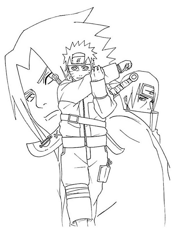 ausmalbild Sasuke Uchiha