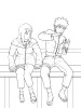 Naruto sass auf einer Bank