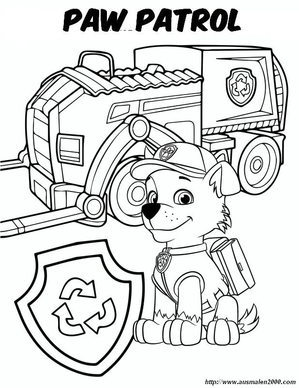 ausmalbild Paw Patrol Rocky