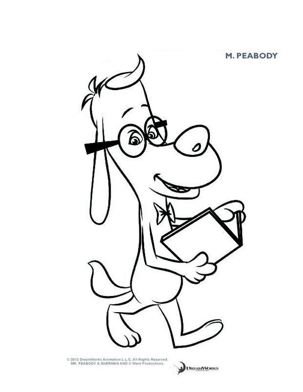 ausmalbild Peabody der intelligente Hund