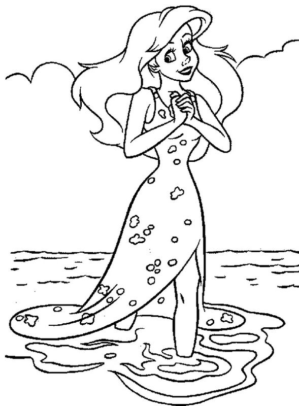ausmalbild Die Meerjungfrau hat Beine