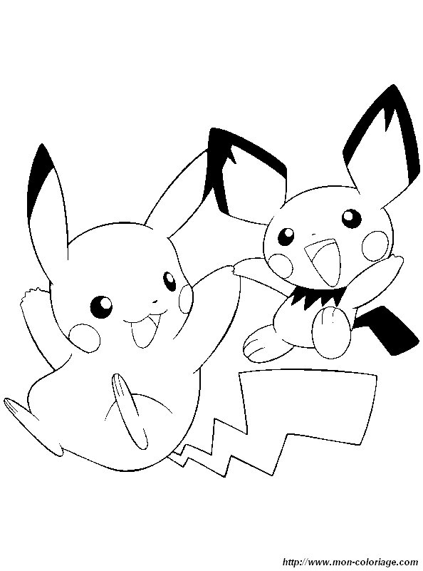 ausmalbild pikachu pichu