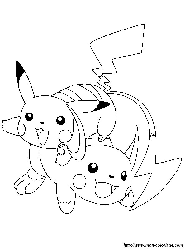 ausmalbild raichu pikachu