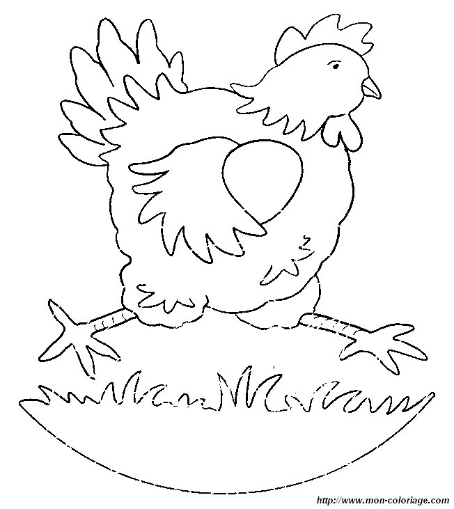 ausmalbild henne 01