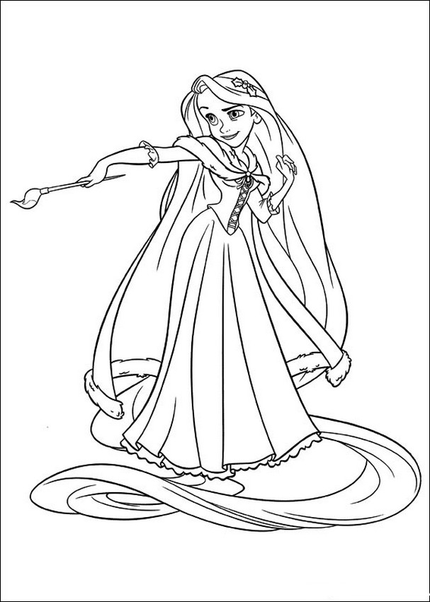 ausmalbild Rapunzel Prinzessin
