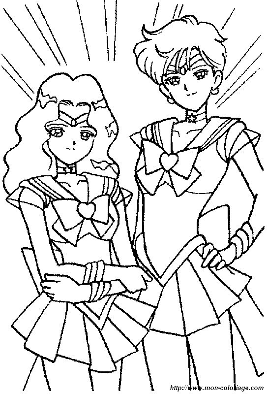 Ausmalbilder Sailor Moon, bild mit ihrer freundin