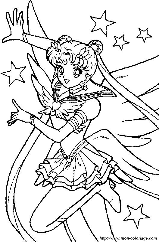 ausmalbild sailor moon in den sternen