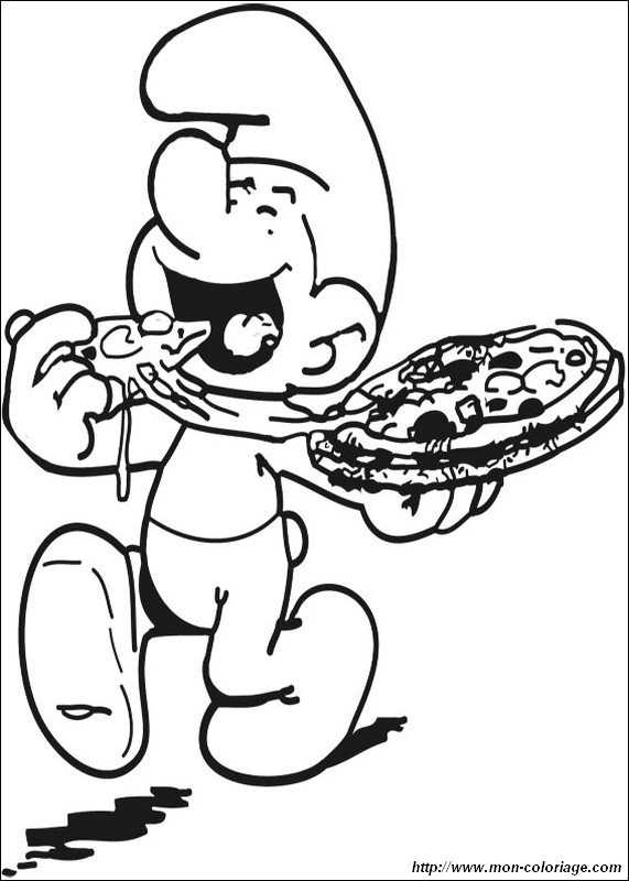 ausmalbild er isst eine pizza