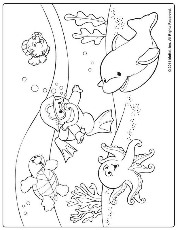 ausmalbild Dora mit seinen Freunden am Meer