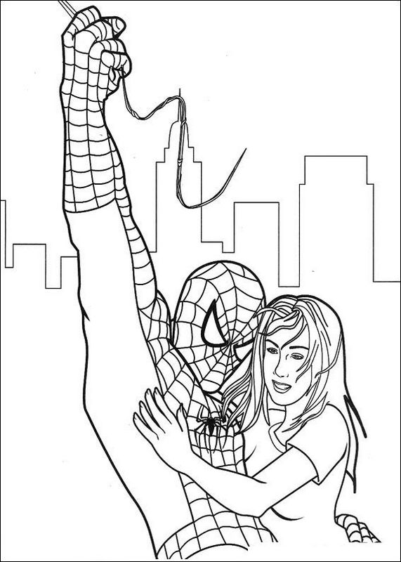 ausmalbild Braut von spiderman