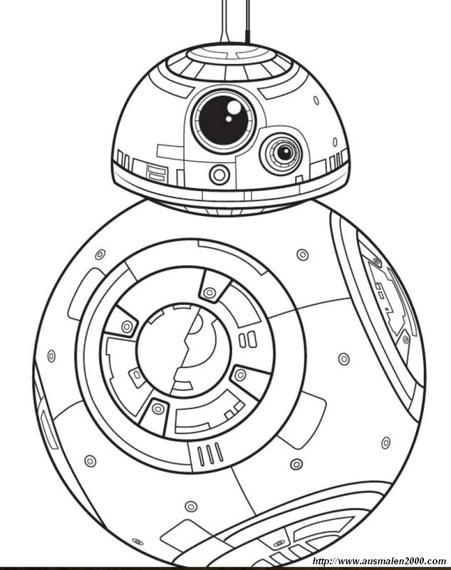 ausmalbild Sphero Star Wars Roboter BB 8