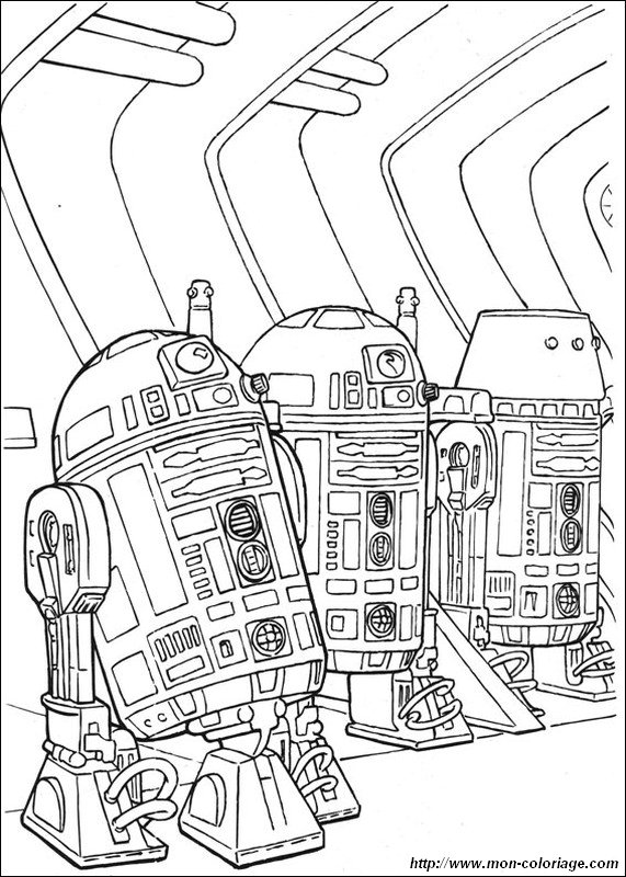 ausmalbild droiden und r2 d2