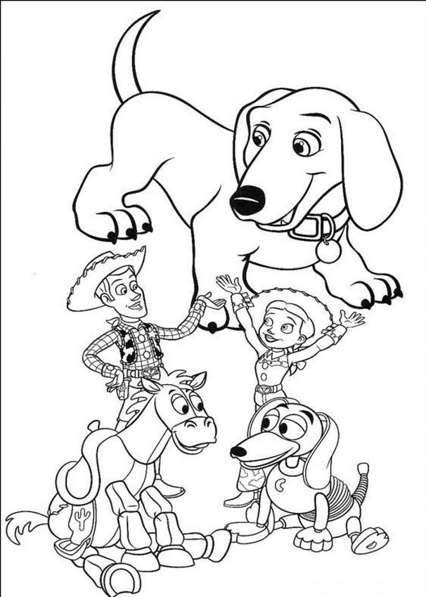 ausmalbild Alle Charaktere aus ToyStory