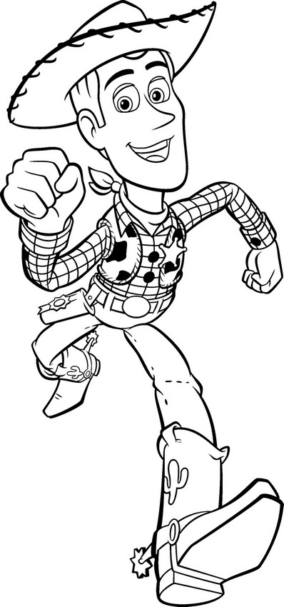 ausmalbild Woody der Cowboy mit Hut